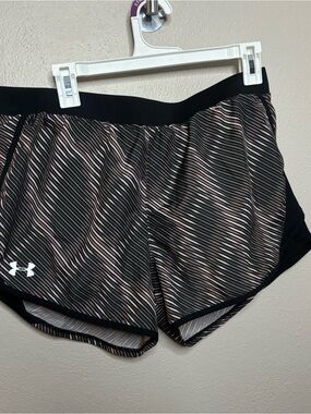 Under Armour Women’s Black Shorts with Pink & White Stripes